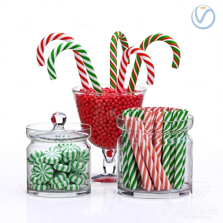 Modern Candy Cane Free 3d model